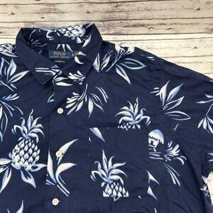 Polo Ralph Lauren Men's XL Hawiian Camp Shirt Pineapple Print Classic Fit Beach